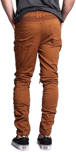 Victorious Zipper Knee Biker Twill Jogger Pants in Kuwait