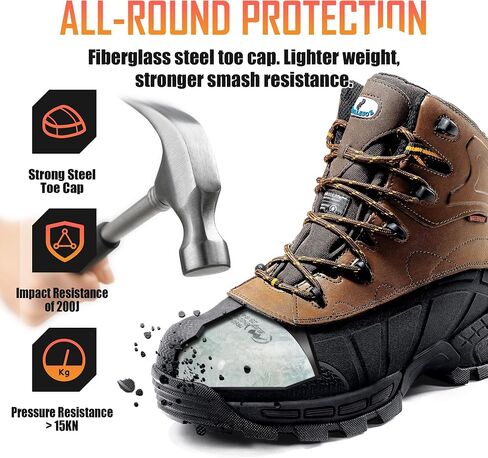 Steel Toe Shoes for Men Indestructible Puncture Proof Work Shoes Slip-Resistant Electrical Resistance Safety Shoe in Saudi Arabia