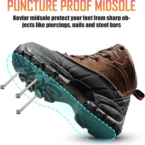 Steel Toe Shoes for Men Indestructible Puncture Proof Work Shoes Slip-Resistant Electrical Resistance Safety Shoe in Saudi Arabia