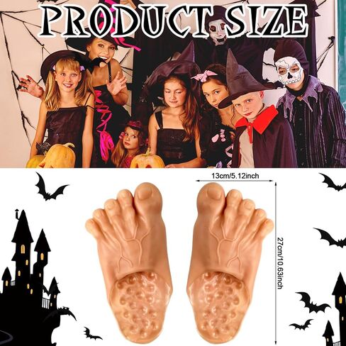 Handepo 3 Pairs Funny Bare Feet Slippers Realistic Funny Shoes Cover Barefoot Big Toe Slippers Fake Halloween Costume Accessories for Kids Adults Women Men in Saudi Arabia