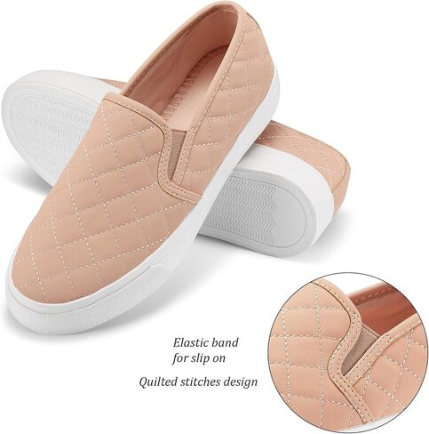 JENN ARDOR Womens Slip On Sneakers Perforated/Quilted Casual Shoes Fashion Walking Flats in Saudi Arabia