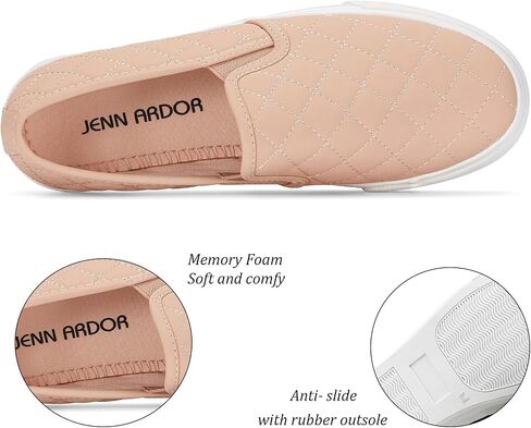 JENN ARDOR Womens Slip On Sneakers Perforated/Quilted Casual Shoes Fashion Walking Flats in Saudi Arabia