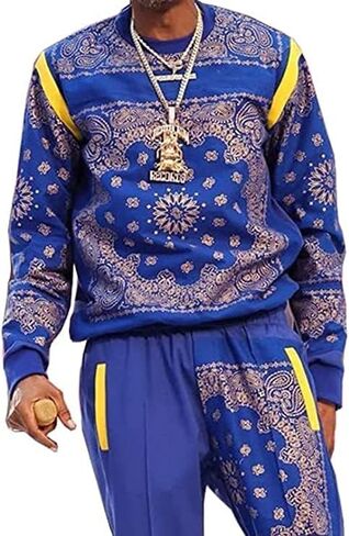 Men's Printed Tracksuit I Men Outdoor Sports Bandana Printed Track Suit | Tracksuits For Men Set 2 Piece in Saudi Arabia