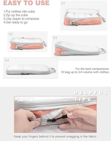 مجموعة ألاميدا 8 مكعبات تعبئة مضغوطة للسفر، منظمات حقائب أمتعة السفر قابلة للتوسيع مع شبكة شفافة 8 قطع باللون الأزرق in Kuwait