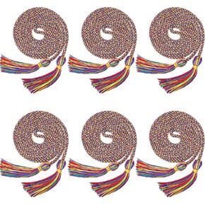 6 Pieces Graduation Honor Cords Braided Polyester Yarn Honor Cord with Tassel for Graduation Students (Gold) in Saudi Arabia