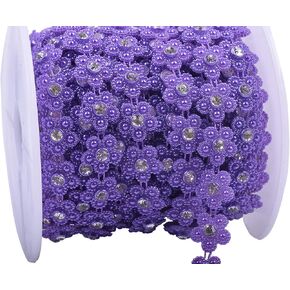 KAOYOO 10 Yards Flower Shaped Beaded Chain Trim with Rhinestone for Wedding,Decoration,DIY