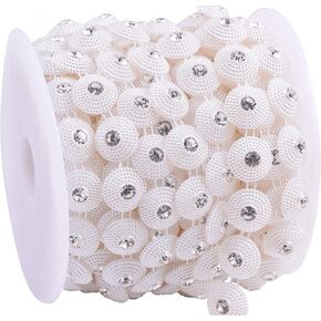 KAOYOO 10 Yards Flower Shaped Beaded Chain Trim with Rhinestone for Wedding,Decoration,DIY in Kuwait