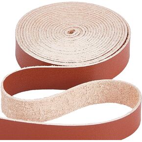 GORGECRAFT Matte Leather Strap 1.5 Inch Wide 79 Inch Long Saddle Brown Flat Leather Belt Strips for DIY Crafts Clothing Jewelry Wrapping Making Bag Furniture Handles Pet Collars Traction Ropes Belt