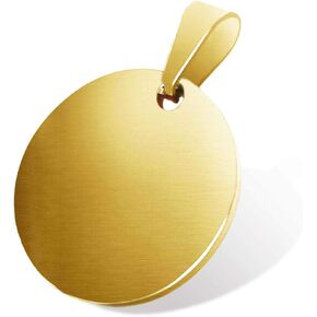 TSJ Stamping Blanks Gold Round Metal Charms 10 Pcs, Stainless Steel Blank Stamping Tags with Hole, 1 Inch Circle Pendants for Necklace Bracelet ID Name Tags DIY Handicrafts in Kuwait
