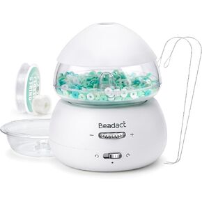 Beadact Electric Bead Spinner, Battery-Powered Clay Bead Spinner with 2 Beading Needles for Jewelry Making, Seed Bead Spinner for Bracelets Necklace Making, Craft Gift for Girls