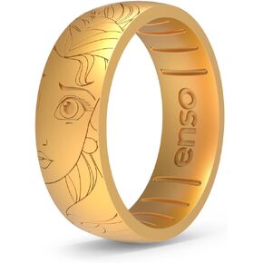 خاتم Enso Rings Disney Princess and Villains من السيليكون - تصميم مريح ومرن - بعرض 6.6 مم وسمك 1.75 مم