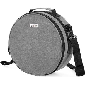 LoDrid Embroidery Bag, Double-Layer Round Embroidery Project Storage Bag for Storing Embroidery Kits and Cross Stitch Kits, with Handle and Shoulder Strap, Totem, Bag Only