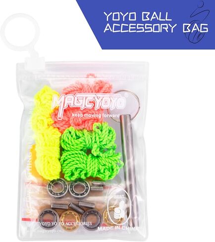 MAGICYOYO Complete Yoyo Bearing Pack, 10 Ball Golden Unresponsive Yoyo Bearing + Size C 8 Ball Yoyo Bearing + Narrow C Responsive Yoyo Bearing + Bearing Removal Tool + 6 Yoyo Strings + 6 Yoyo Axles in Kuwait
