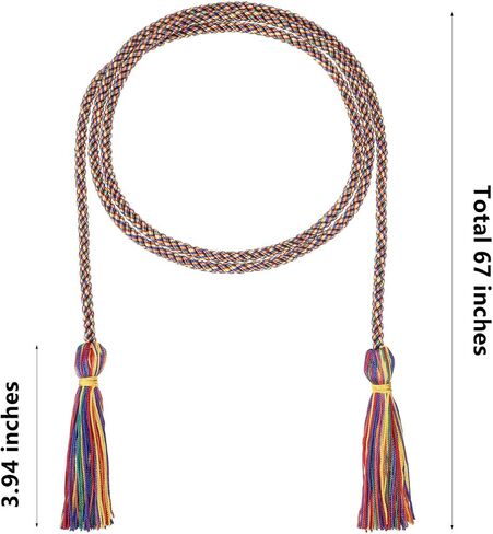 6 Pieces Graduation Honor Cords Braided Polyester Yarn Honor Cord with Tassel for Graduation Students (Gold) in Saudi Arabia