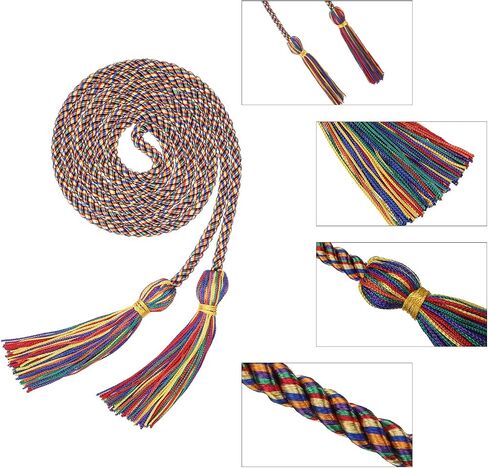 6 Pieces Graduation Honor Cords Braided Polyester Yarn Honor Cord with Tassel for Graduation Students (Gold) in Saudi Arabia