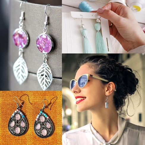 Aiythouy® 150 Pcs/75 Pairs Silver Earring Hooks, 451 Pcs Earring Making Supplies Kit with Jewelry Pliers, Jump Rings and Earring Backs for Jewelry Making, Hypoallergenic Fish Hook Earrings Wires in Saudi Arabia