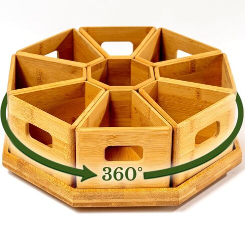 TEYGA Craftly - منظم مستلزمات فنية من الخيزران غير القابل للتدمير - منظم أقلام التحديد وتخزين الحرف اليدوية لذكريات العائلة - منظم تخزين فني وحامل أقلام التحديد لمنظمات الأعمال اليدوية والتخزين in Kuwait