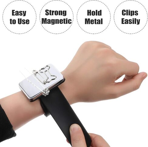2 Pieces Magnetic Pincushion and Wristband Holder for Quilting, Sewing Pins, Hair Clips - Silicone Wrist Strap, Flannelette Bag in Saudi Arabia