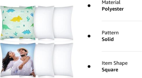 Patelai 6 Pcs Sublimation Pillow Covers Blanks,12 x 12 Inch, 16 x 16 Inch in Kuwait