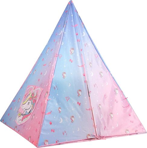 مجموعة Nickelodeon JoJo Siwa المكونة من 4 قطع من Teepee Slumber مع خيمة Teepee وحقيبة نوم ووسادة يونيكورن مزخرفة وسلسلة أضواء in Saudi Arabia