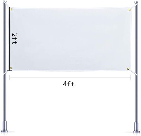1.6Ft x 9.8Ft Polyester Oxford Blank Banner, White Banner Signs with Hanging Ropes, DIY Sublimation Vinyl Blank Banner for Halloween Thanksgiving Birthday Parties Wedding Indoor Outdoor Display in Kuwait