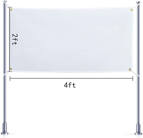1.6Ft x 9.8Ft Polyester Oxford Blank Banner, White Banner Signs with Hanging Ropes, DIY Sublimation Vinyl Blank Banner for Halloween Thanksgiving Birthday Parties Wedding Indoor Outdoor Display in Kuwait