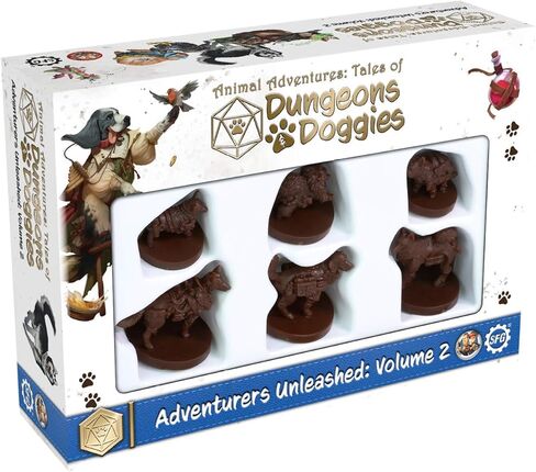Steamforged Games Animal Adventures: Dungeons and Doggies Adventures Unleashed Roleplaying Miniatures 5E Compatible Volume 2 in Kuwait