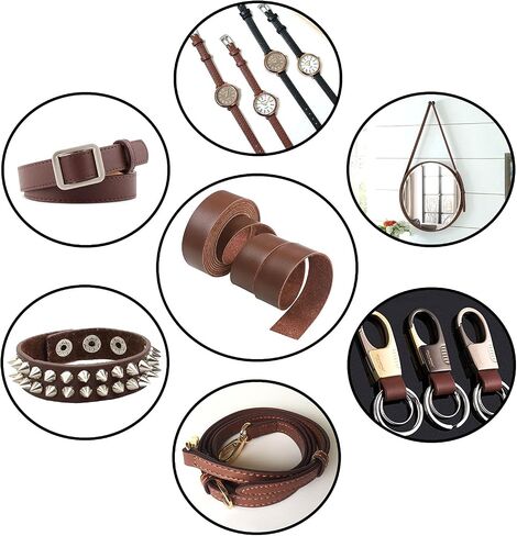 CDY Leather Strap 90 Inches Long 1 Inch Wide, Leather Belt Strips Very Suitable for DIY Craft Projects, Pet Collars, Traction Ropes,Belts, Clothing, Jewelry, Leather Watch Straps (Light Brown) in Kuwait