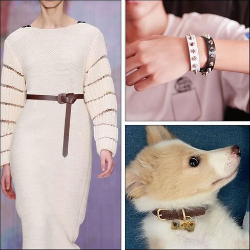 CDY Leather Strap 90 Inches Long 1 Inch Wide, Leather Belt Strips Very Suitable for DIY Craft Projects, Pet Collars, Traction Ropes,Belts, Clothing, Jewelry, Leather Watch Straps (Light Brown) in Kuwait
