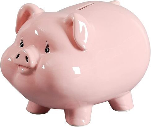 PIG WORLD Piggy Bank للبالغين، الأولاد Piggy Bank Girls، بنك التزامن، السيراميك، المال الآمن لتوفير النقود، Alcancias De Dinero para Adultos Niños، بنك توفير المال للأطفال، وعاء عداد العملات المعدنية، وعاء المال in Kuwait