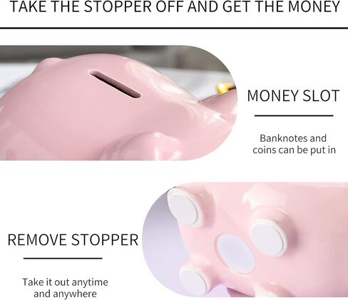 PIG WORLD Piggy Bank للبالغين، الأولاد Piggy Bank Girls، بنك التزامن، السيراميك، المال الآمن لتوفير النقود، Alcancias De Dinero para Adultos Niños، بنك توفير المال للأطفال، وعاء عداد العملات المعدنية، وعاء المال in Kuwait