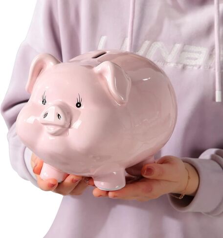 Ceramics Piggy Bank for Kids,Girls Piggy Bank for Adults,Piggy Bank for Boys,Alcancias De Dinero para Adultos Niños,Money Box for Cash Gift,Tip Jar,Coin Bank,Real Money Safe for Cash Saving… in Kuwait