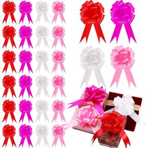 100 Pcs 5 Inch Pull Bows for Gift Wrapping, Gift Wrapping Pull Bows with Ribbon for Christmas Presents Wedding Decor Gift Basket Gift Bag Holiday Decor (Elegant Color)