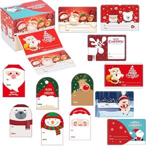 300 PCS Christmas Gift Tags,Christmas Stickers,Self Adhesive Name Tags Christmas Wrapping Paper Stickers with 6 Designs Write On Then Peel & Presents in Kuwait
