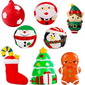 zcaukya عيد الميلاد اسفنجي اللعب، 8 حزمة جامبو اسفنجي مجموعة ألعاب بطيئة الارتفاع، عيد الميلاد تخفيف التوتر ألعاب حسية لطيف للبنين الفتيات خدعة أو علاج لوازم الحفلات in Kuwait