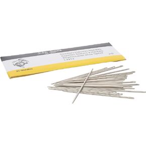 John James Saddlers Harness Needles, Size 17 2/0, 59.5mm in Length and 1.42mm in Diameter, Pack of 25, Large, Rounded Point, Use for All Hand Stitched Leather Craft Work and Harness/Saddle Repairs