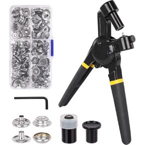 Heavy Duty Snap Fastener Tool, Upgraded Version Snap Button Tool Includes 30 Sets 15mm Snap Button Kit for Boat Cover, Repairing Boat Covers, Canvas, SewingTarps