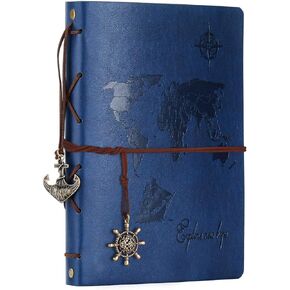 Scrapbook Album,ZEEYUAN Travel Album Leather Photo Album Vintage DIY Memory Photo Book 60 Pages Our Adventure Book Scrape Book