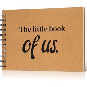 Tenceur the Little Book of Us Couples Scrapbook 8.3 x 5.8 Inch Couples Journal Anniversary Scrapbook Album DIY Photo Book for Couples Marriage Journal Anniversary Wedding Keepsake Christmas Gift