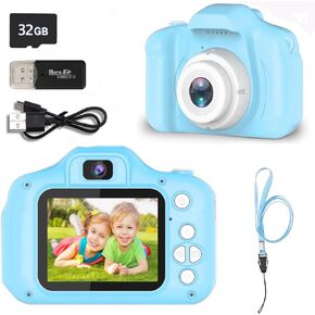 Upgrade Kids Selfie Camera, Christmas Birthday Gifts for Kids, Upgrade HD Kids Digital Video Cameras for Toddler, Good Toys for Over 6 Years Old Boy Girls with 32GB Card and Card Reader(Pink