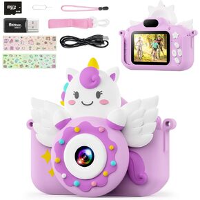 كاميرا أطفال TIATUA للفتيات والفتيان، كاميرا للأطفال الصغار من سن 3 إلى 10 سنوات مع بطاقة SD سعة 32 جيجابايت وعدسة مزدوجة، ألعاب كاميرا رقمية للأطفال بدقة 1080 بكسل، هدايا عيد الميلاد الممتعة وأعياد الميلاد (وردي) in Kuwait