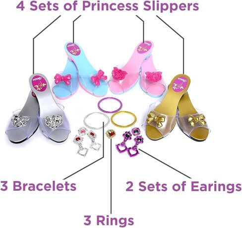 fash n kolor Princess Dress Up and Play Shoe and Jewelry Boutique with Fashion Accessories for Girls Dress Up, Age 3-10 yrs Old Red/Purple in Kuwait