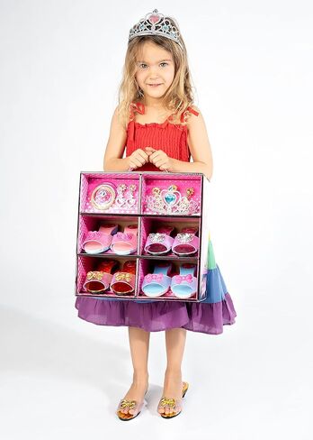 fash n kolor Princess Dress Up and Play Shoe and Jewelry Boutique with Fashion Accessories for Girls Dress Up, Age 3-10 yrs Old Red/Purple in Kuwait