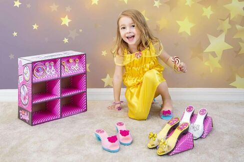 fash n kolor Princess Dress Up and Play Shoe and Jewelry Boutique with Fashion Accessories for Girls Dress Up, Age 3-10 yrs Old Red/Purple in Kuwait