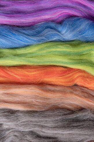Multi Colored Natural Wool roving, 1 lb. Best Wool for Needle Felting, Wet Felting, handcrafts and Spinning. (Dawn, 1lb) in Kuwait