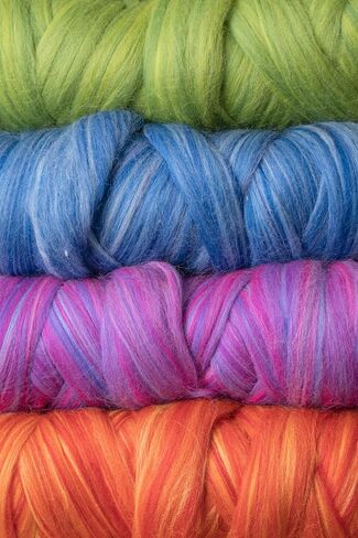 Multi Colored Natural Wool roving, 1 lb. Best Wool for Needle Felting, Wet Felting, handcrafts and Spinning. (Dawn, 1lb) in Kuwait