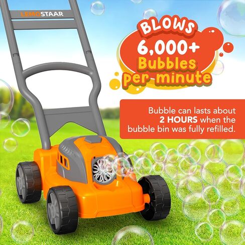 ألعاب جزازة العشب الفقاعية للأطفال الصغار: ماكينة تهذيب الحشائش الخارجية للأطفال تعمل بالضغط التلقائي للفقاعات للأعمار من 2 3 2-4 سنوات من الأولاد والبنات | هدايا عيد ميلاد الصيف خارج الفناء الخلفي لعبة ما قبل المدرسة للأطفال الصغار 3 4 5 6 سنوات in Kuwait