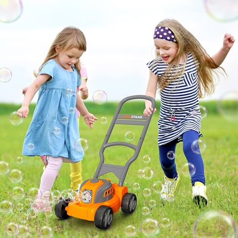 ألعاب جزازة العشب الفقاعية للأطفال الصغار: ماكينة تهذيب الحشائش الخارجية للأطفال تعمل بالضغط التلقائي للفقاعات للأعمار من 2 3 2-4 سنوات من الأولاد والبنات | هدايا عيد ميلاد الصيف خارج الفناء الخلفي لعبة ما قبل المدرسة للأطفال الصغار 3 4 5 6 سنوات in Kuwait