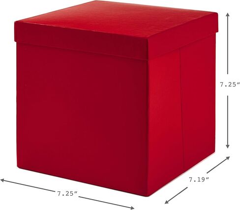 صندوق هدايا هولمارك مقاس 7 بوصات مع غطاء (أحمر) لعيد الميلاد وأعياد الميلاد وعيد الأب وحفلات الزفاف وحفلات استقبال الأطفال وعيد الحب والتخرج in Kuwait
