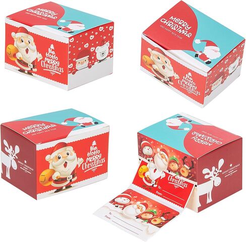 300 PCS Christmas Gift Tags,Christmas Stickers,Self Adhesive Name Tags Christmas Wrapping Paper Stickers with 6 Designs Write On Then Peel & Presents in Kuwait